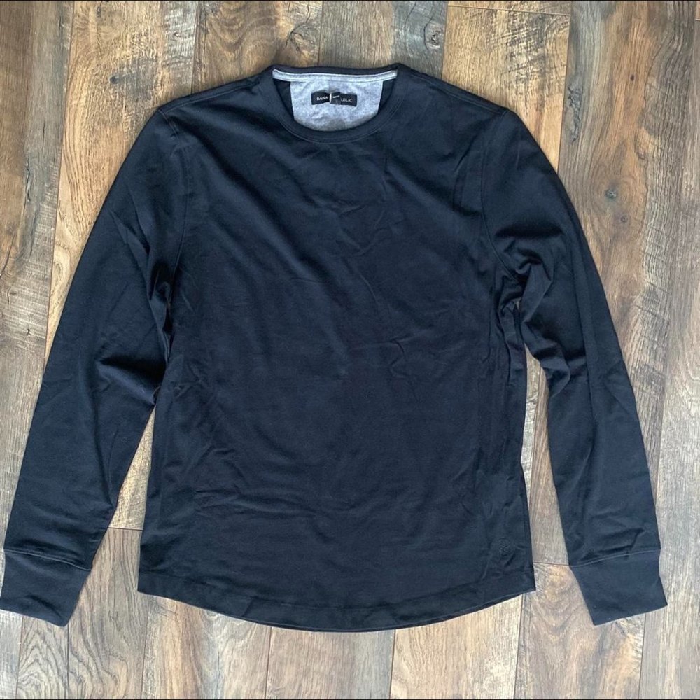 USED Black Banana Republic Crewneck SWEATSHIRT Men's Size MEDIUM Minimalist